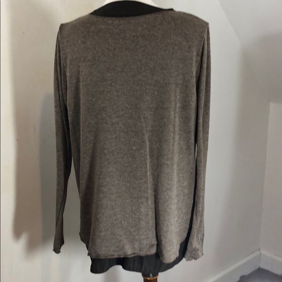 “Layered” Brown sweater and satin top - Picture 4 of 5